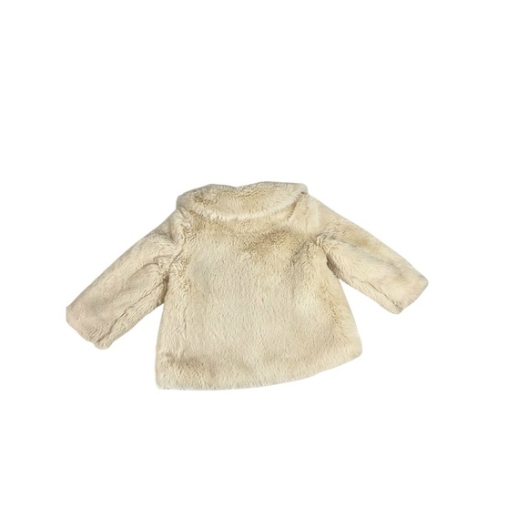 Rachel Zoe Baby Girls Faux Fur Coat Cream Ivory 12M Woodland Lining Snap Closure - Picture 4 of 6